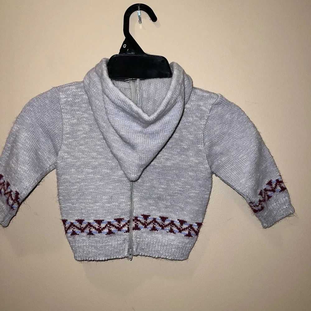 Vintage 80s Health-Tex Duck Sweater Soft Cotton Hooded Sweater Back Zip Applique